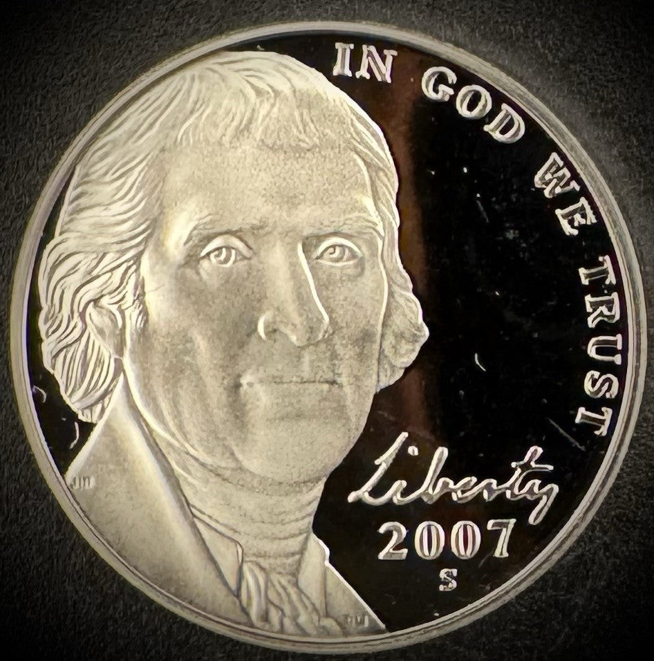 2007-S Jefferson Nickel GEM PROOF DEEP ULTRA CAMEO Coin0