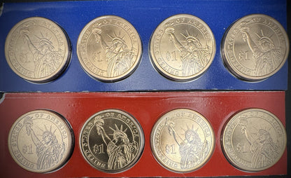 2007 P D Satin Finish Presidential Dollars 8 Coins From US Mint Uncirculated Set1