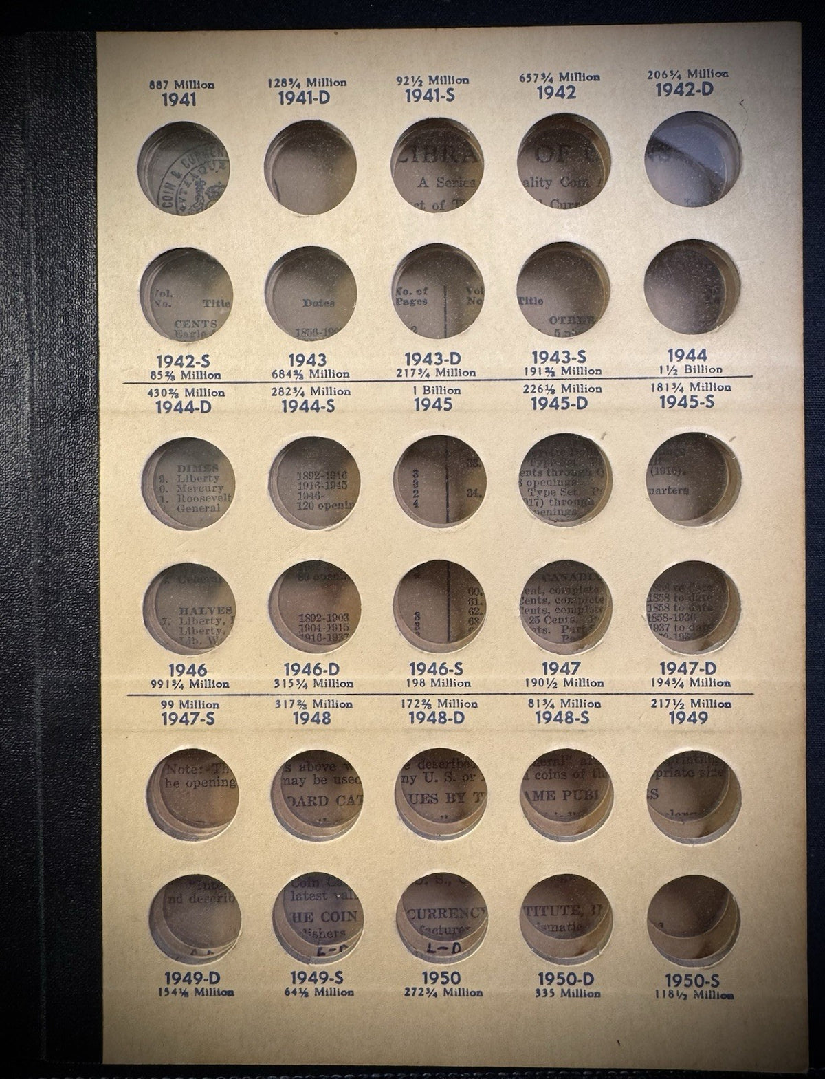 Gently Used Vintage Library of Coins Lincoln Cents Part 2 1941-1961 VOL 3 Album2
