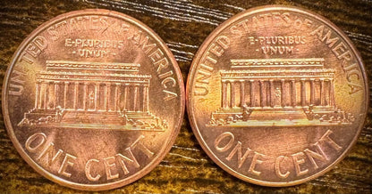 1998 P & D Lincoln Memorial Cent BU 2 Coin Set From Original Rolls1