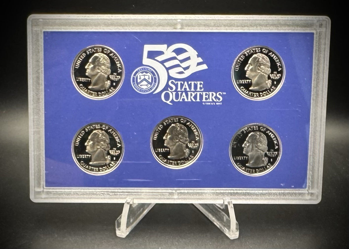 2000-S State Quarter GEM PROOF Clad 5 Coin Set w 2000 US Mint Box and COA2