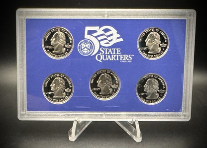 2000-S State Quarter GEM PROOF Clad 5 Coin Set w 2000 US Mint Box and COA2