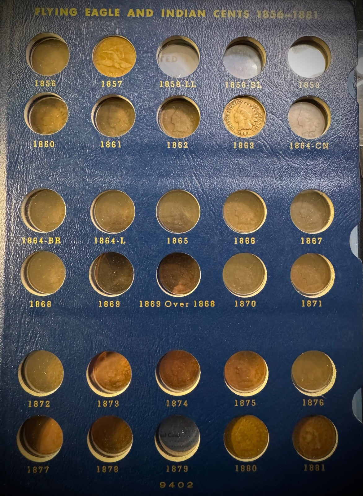 1856-1909 Flying Eagle Indian Head Cent 30 Coins Starter Set Whitman Deluxe Book2