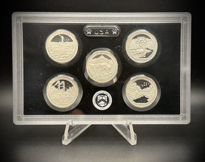 2011-S 90% SILVER America the Beautiful PROOF Quarter Set w 2011 US MINT Box COA1