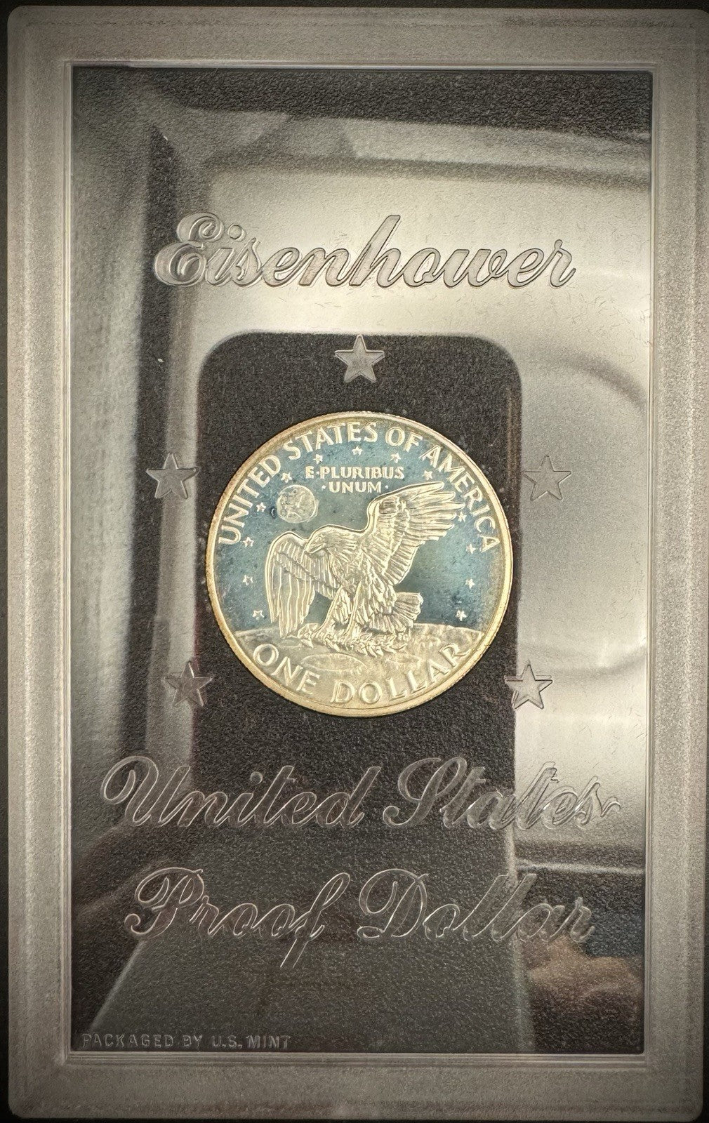 1972-S Eisenhower PROOF 40% Silver Dollar In Brown GSA Packaging .400 Fine5