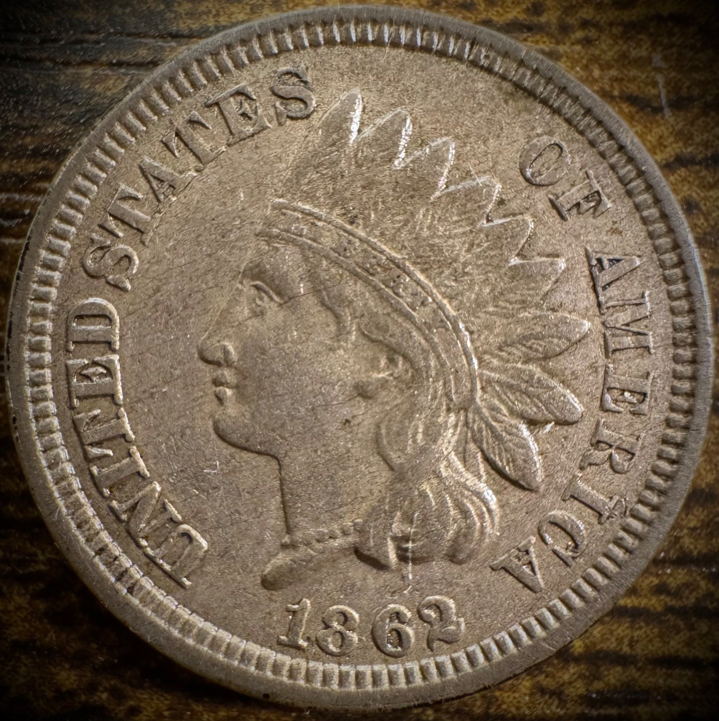 1862 Indian Head Cent Penny Copper-Nickel Coin Liberty AU ABOUT UNCIRCULATED0