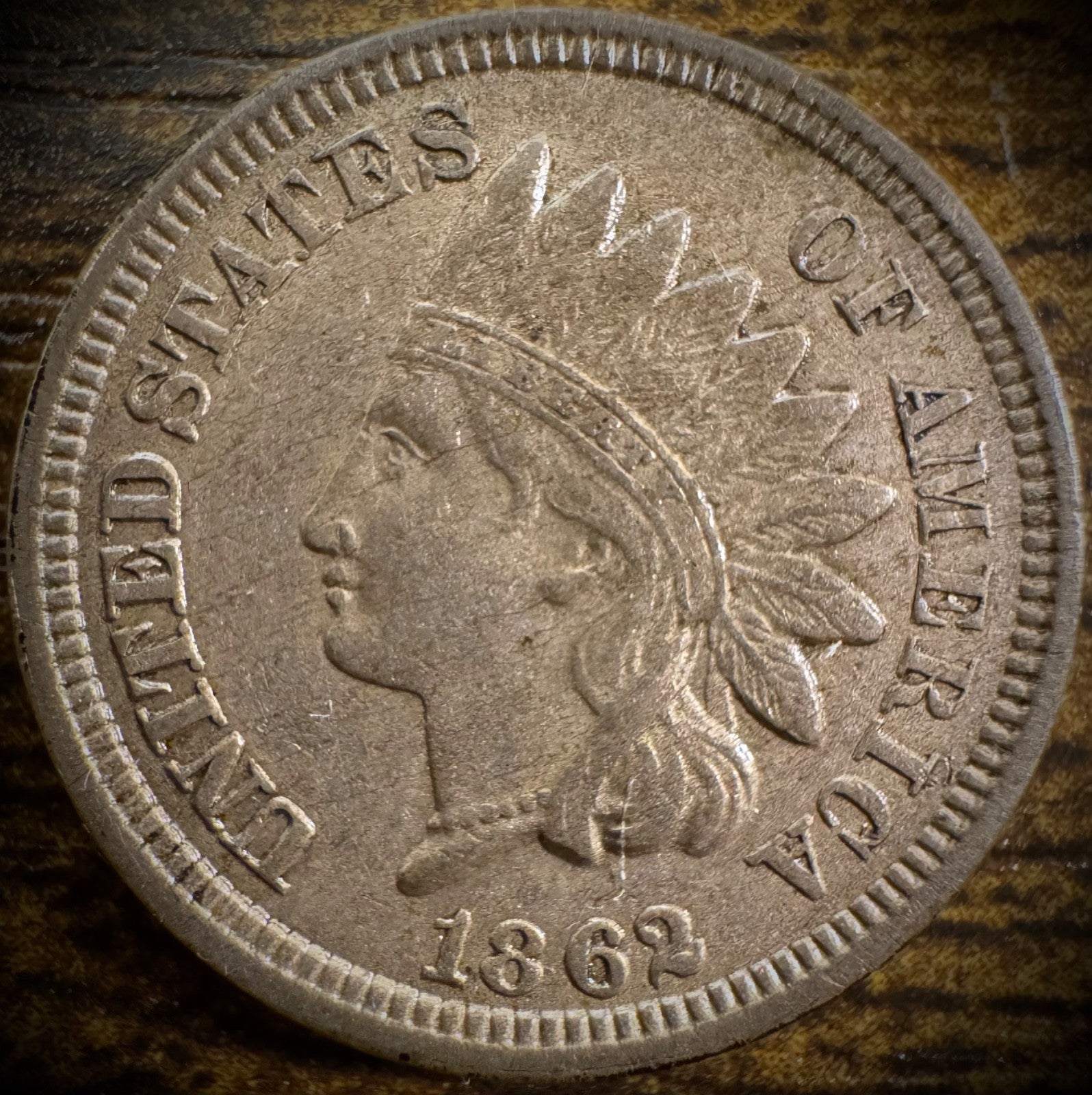 1862 Indian Head Cent Penny Copper-Nickel Coin Liberty AU ABOUT UNCIRCULATED0
