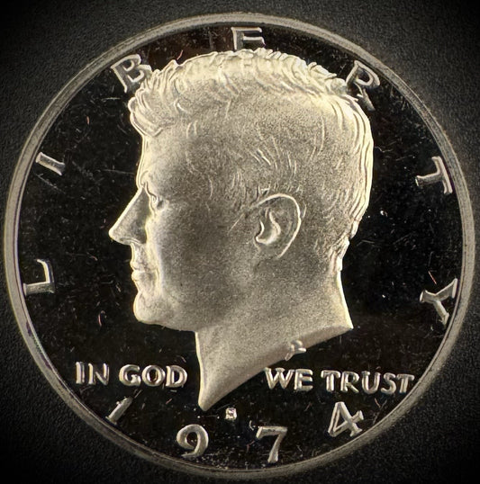1974-S Kennedy Half Dollar GEM PROOF Clad 50C DEEP ULTRA CAMEO0