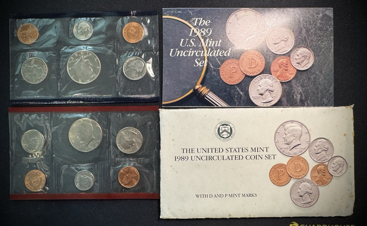 1989 P D Uncirculated Coin Set US Mint Original Government Packaging OGP & COA0