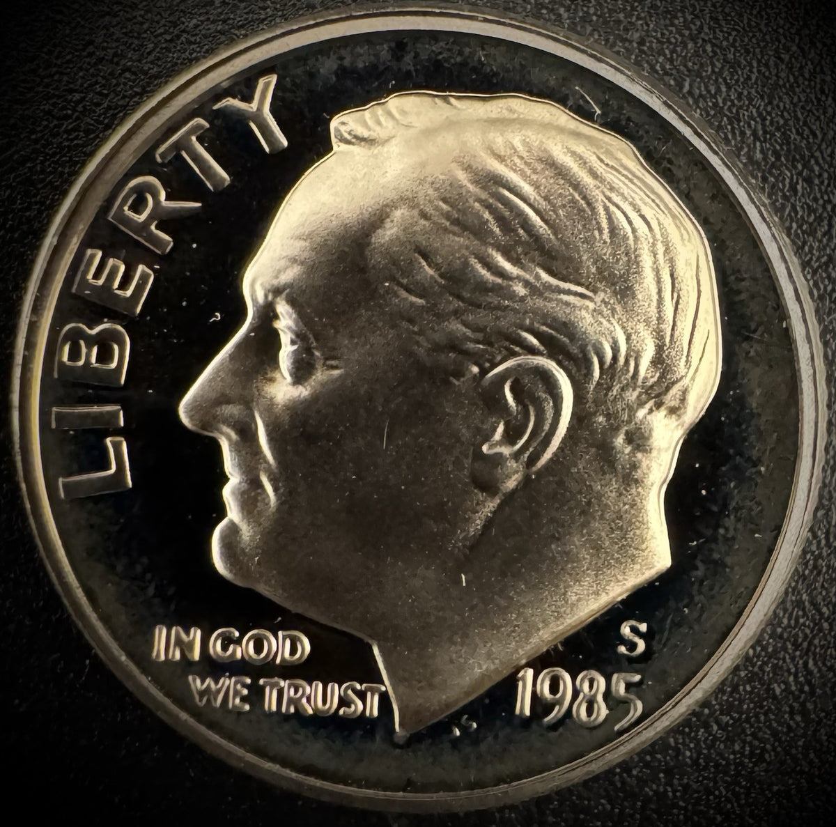 1985-S PROOF Roosevelt Dime 10C Clad DEEP CAMEO Coin From US Mint Proof Set0