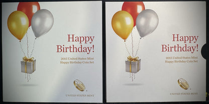 2015 US Mint Happy Birthday Coin Set Card w Plastic Coin Holders Only No Coins3