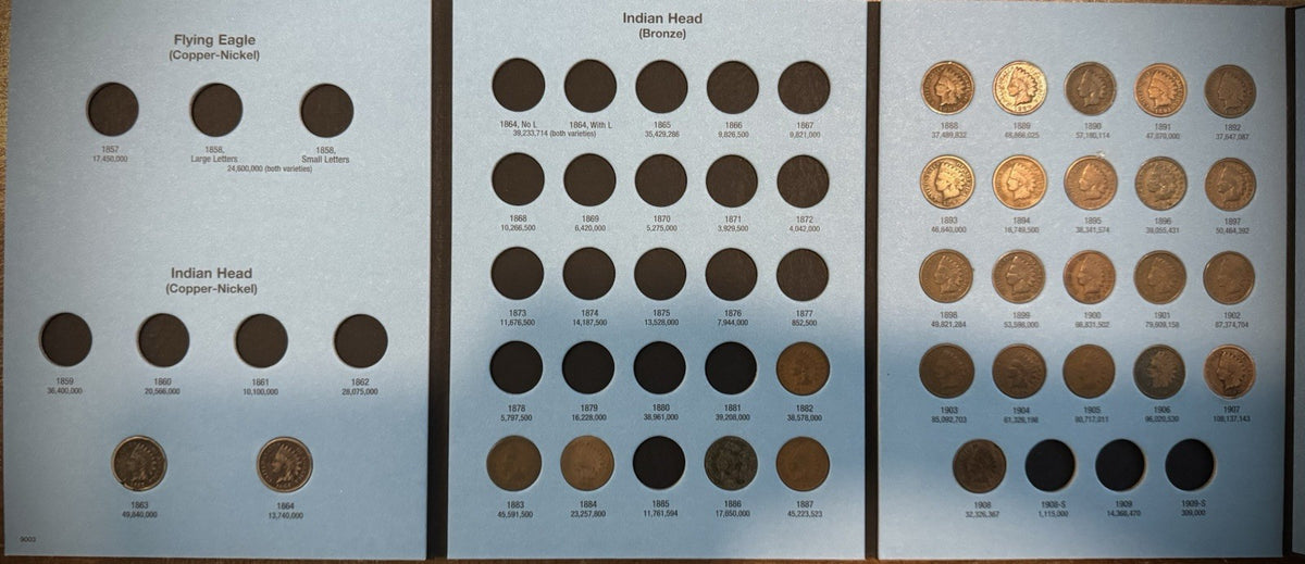 1857-1909 Flying Eagle Indian Head Cent Collection 28 Coins Starter Set Whitman0