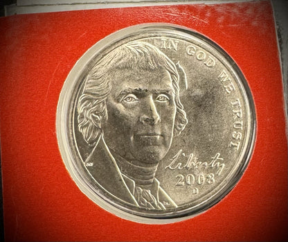 2008 P D Satin Finish Jefferson Nickel 2 Coin Lot From US Mint Uncirculated Set4