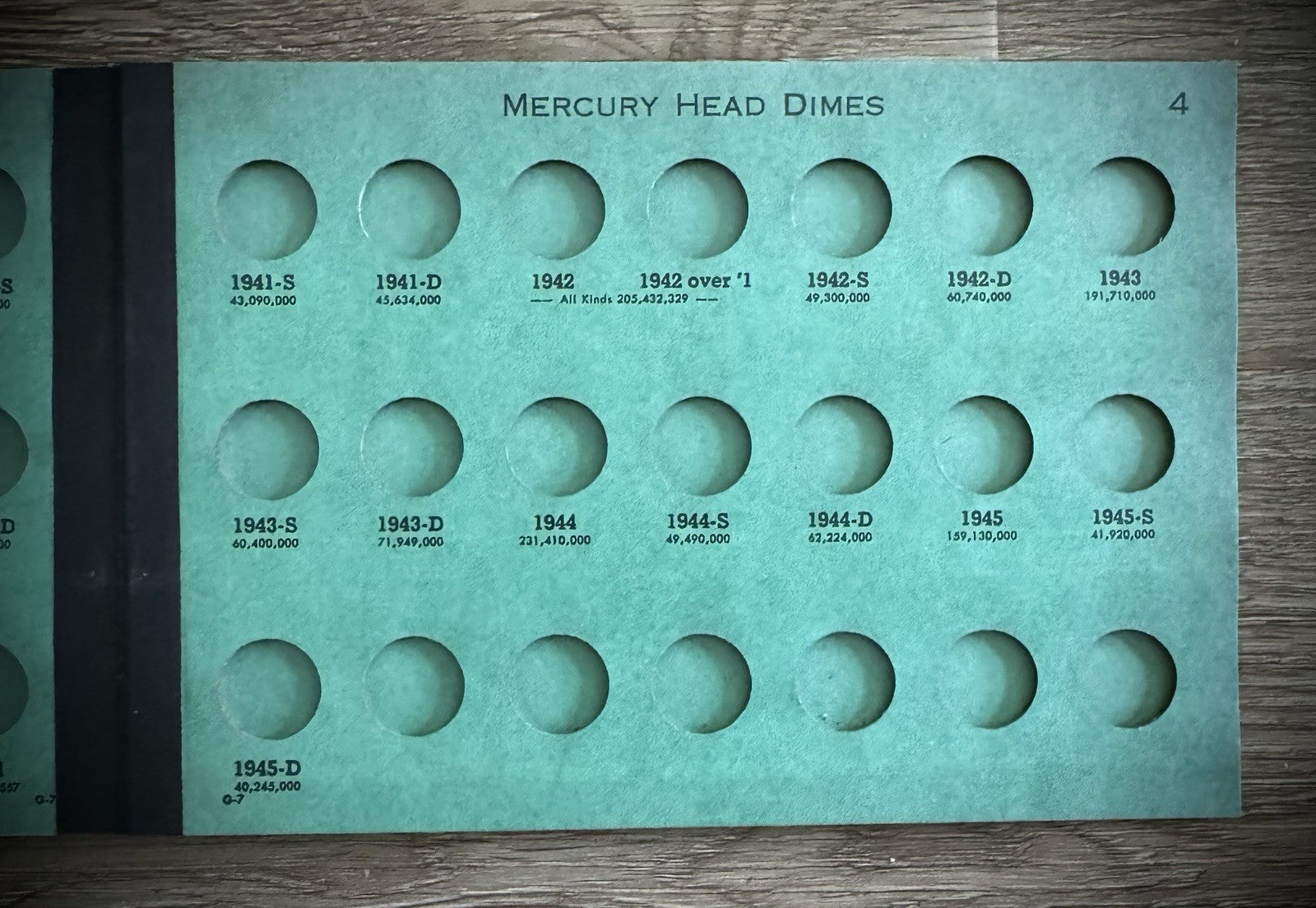 Never Used Vintage Meghrig Mercury Head Dimes 1916-1945 G-7 Album Empty No Coins6