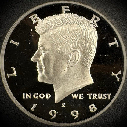 1998-S GEM PROOF Kennedy Half Dollar Clad 50C DEEP ULTRA CAMEO0