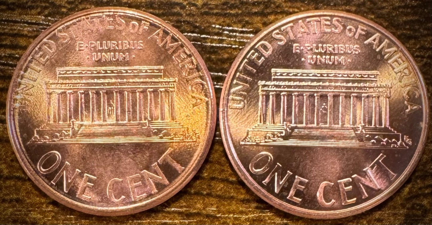 1997 P & D Lincoln Memorial Cent BU 2 Coin Set From Original Rolls1