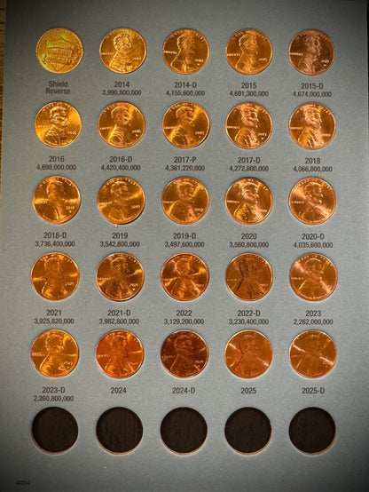 1909 VDB-2025 P D S Lincoln Cent Set NEAR COMPLETE 269 Coins AU/BU Whitman22