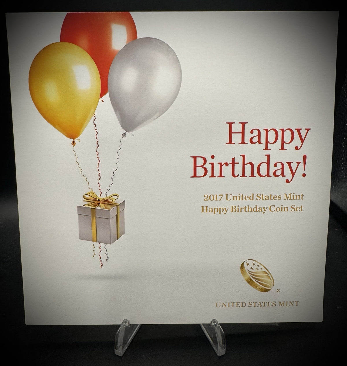 2017 US Mint Happy Birthday Coin Set Card w Plastic Coin Holders Only No Coins0