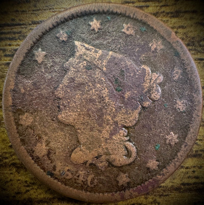 1840 Large Cent Coronet Head Braided Hair Style Large Date #20