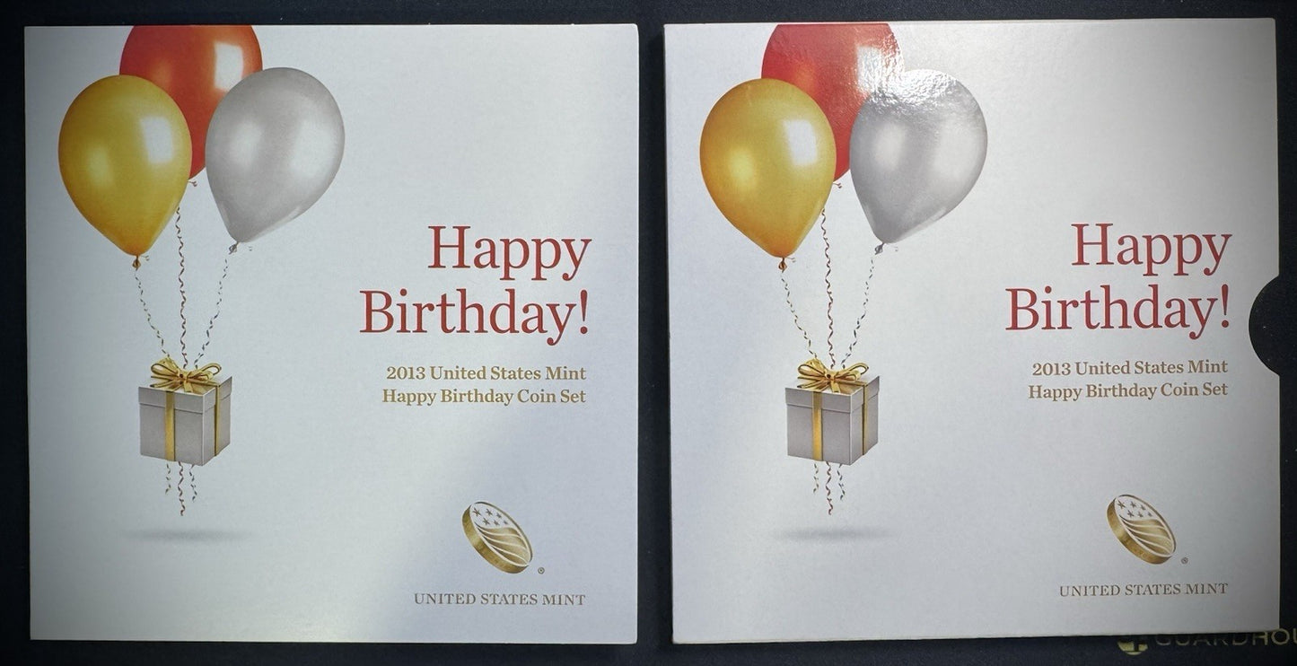 2013 US Mint Happy Birthday Coin Set Card w Plastic Coin Holders Only No Coins3