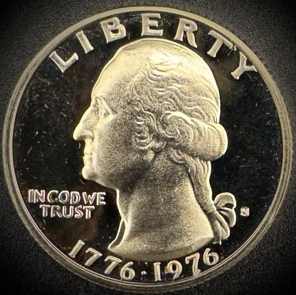 1976-S Washington Quarter PROOF Clad 1776-1976 Bicentennial DEEP ULTRA CAMEO0