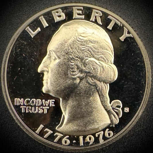 1976-S Washington Quarter PROOF Clad 1776-1976 Bicentennial DEEP ULTRA CAMEO0