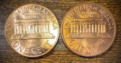 1959 P & D Lincoln Memorial Cent BU 2 Coin Set From Original Rolls1