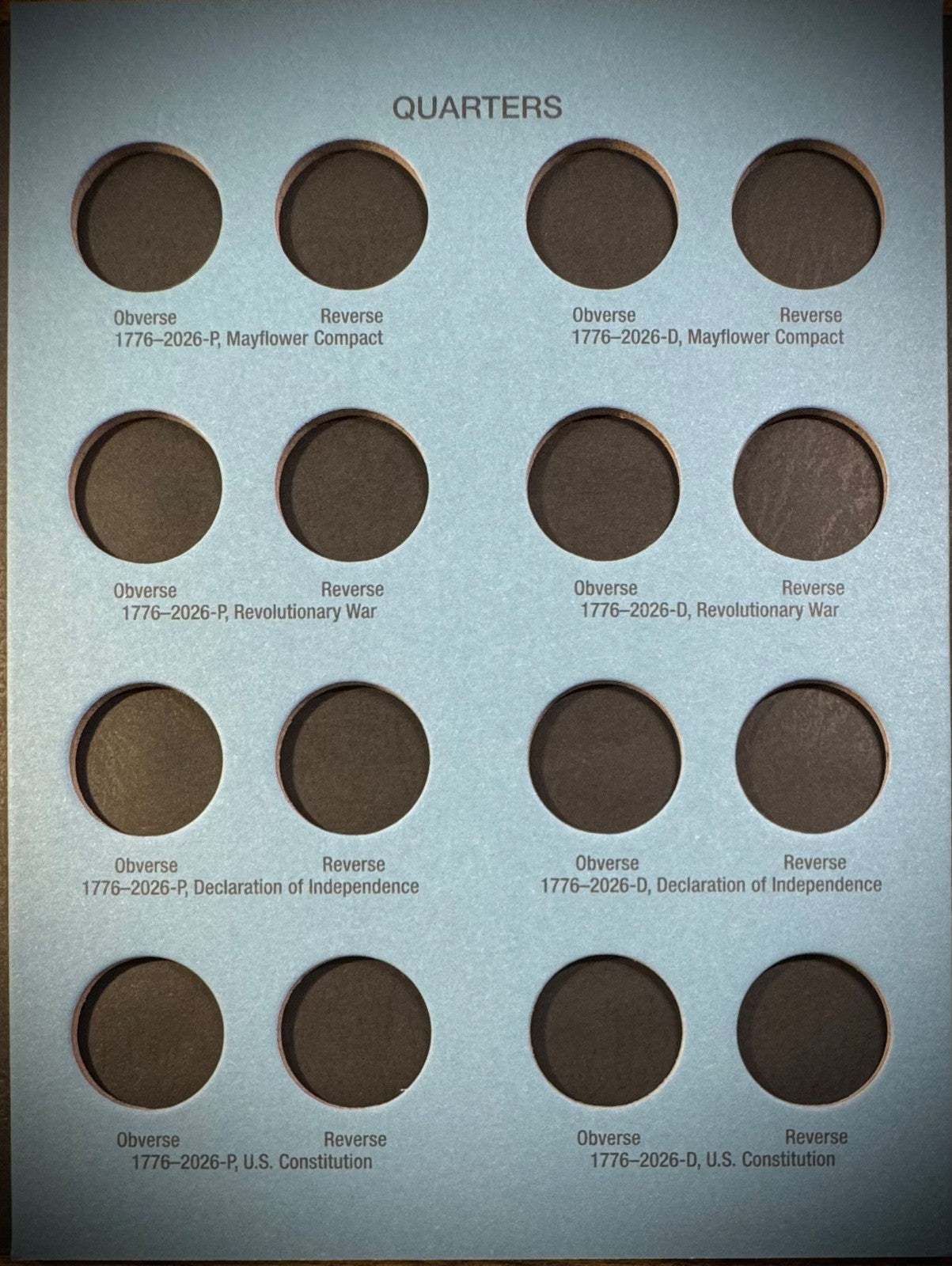Official Whitman Coin Folder United States 250th Anniversary Collection P&D 20262