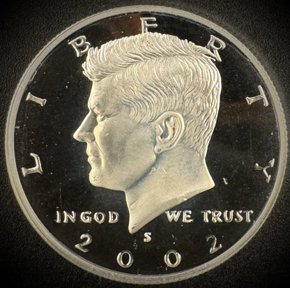 2002-S GEM PROOF Kennedy Half Dollar 90% SILVER 50C DEEP ULTRA CAMEO0