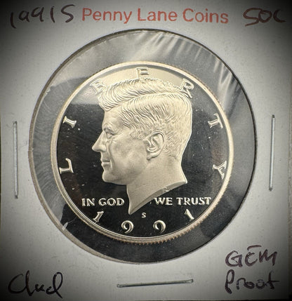 1990-1999 S Kennedy Half Dollar GEM PROOF DEEP ULTRA CAMEO Set Lot Of 10 Coins4