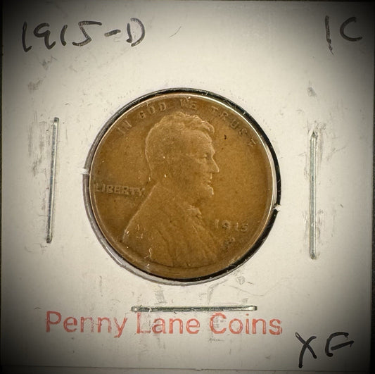 1915-D Lincoln Wheat Cent Penny XF0