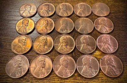 1936 Lincoln Wheat Cent Brilliant Uncirculated And Uncirculated Lot Of 20 Coins1