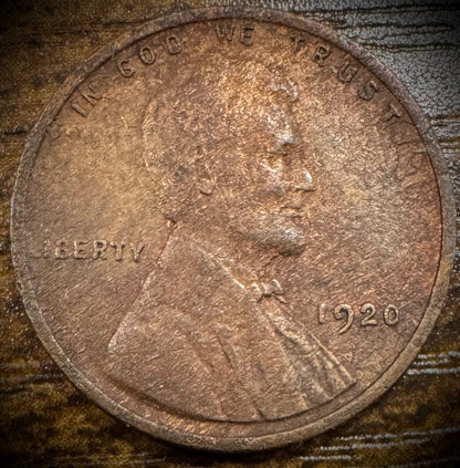 1920 Lincoln Wheat Penny Cent0