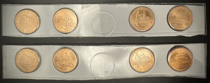 2009 Satin Finish Lincoln Bicentennial Cent P D Uncirculated 8 Copper Coin Set1