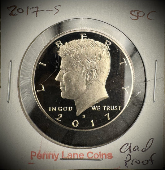 2017-S GEM PROOF Kennedy Half Dollar Clad 50C DEEP ULTRA CAMEO0