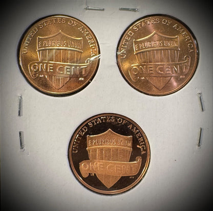 2019 P D S Lincoln Shield Cent UNCIRCULATED PROOF 3 Coin Lot Set1