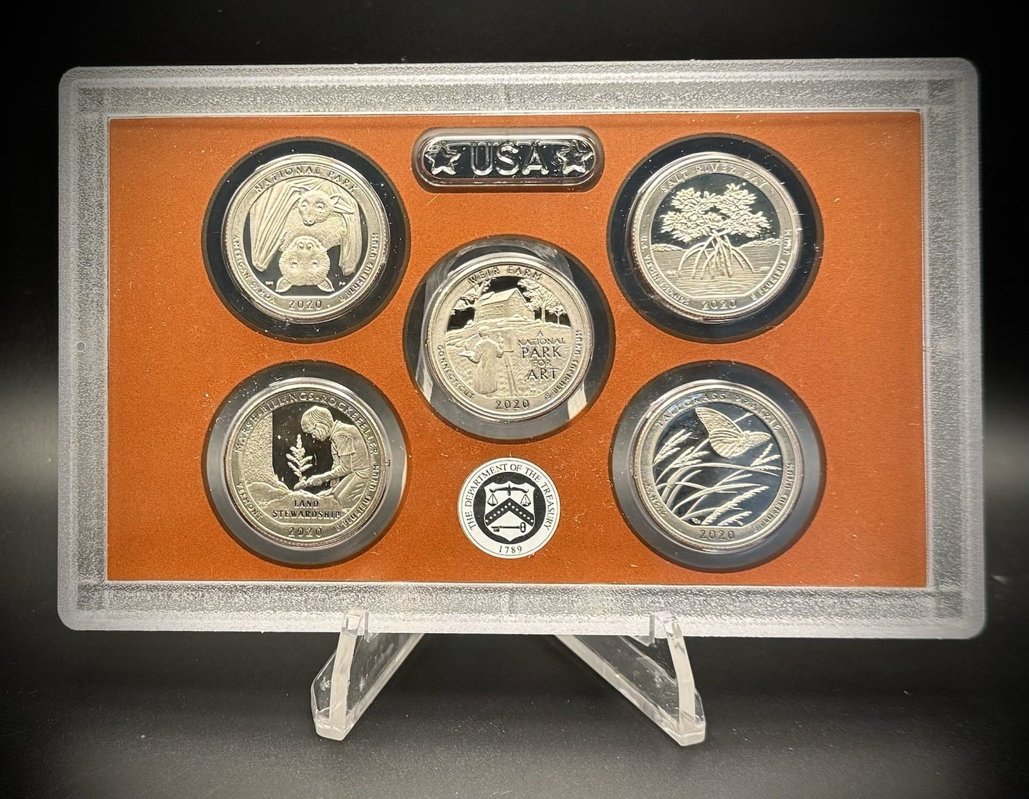 2020-S American Women Quarter GEM PROOF Clad 5 Coin Set w 2020 US MINT Box COA0