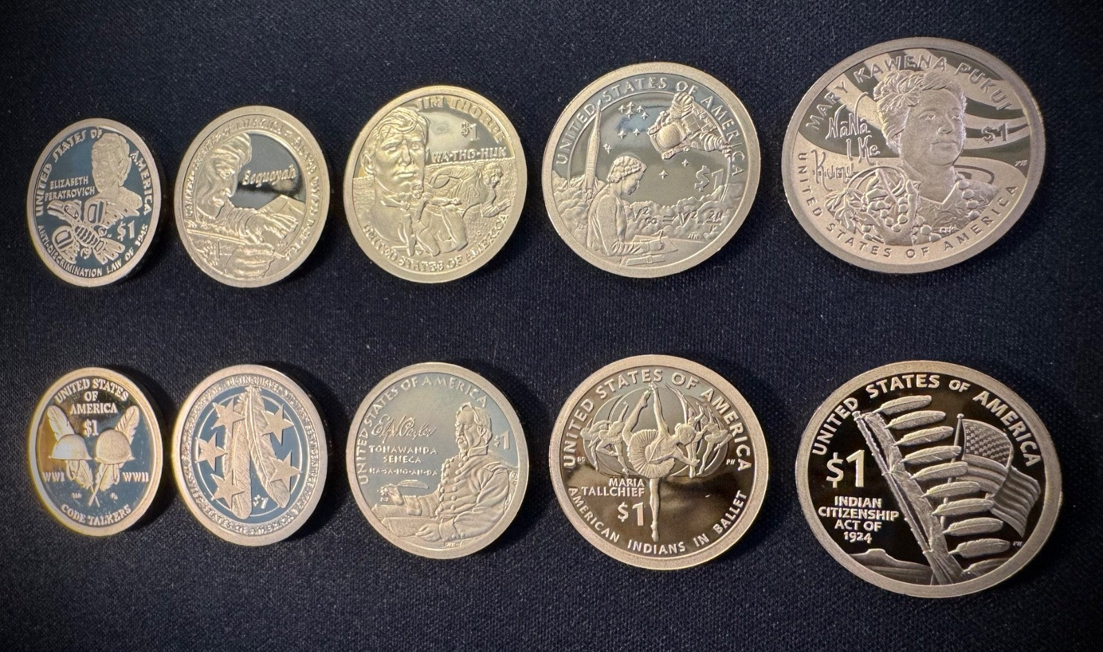 2016-2025 S Sacagawea Dollar GEM PROOF DEEP CAMEO Set Lot Of 10 Coins8