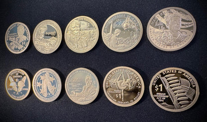 2016-2025 S Sacagawea Dollar GEM PROOF DEEP CAMEO Set Lot Of 10 Coins8