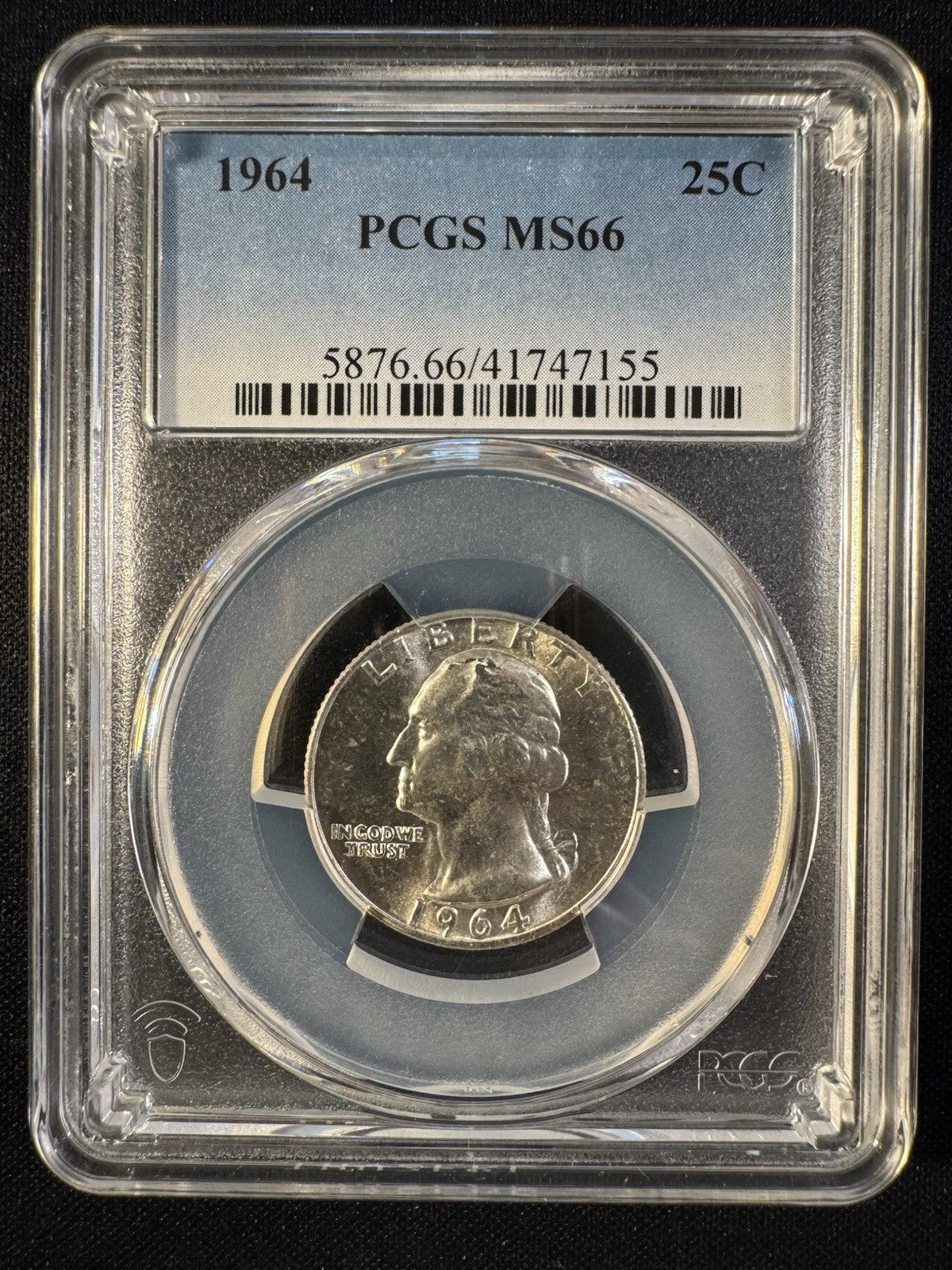 1964  Silver Washington Quarter PCGS MS66 BLAST WHITE Obverse0