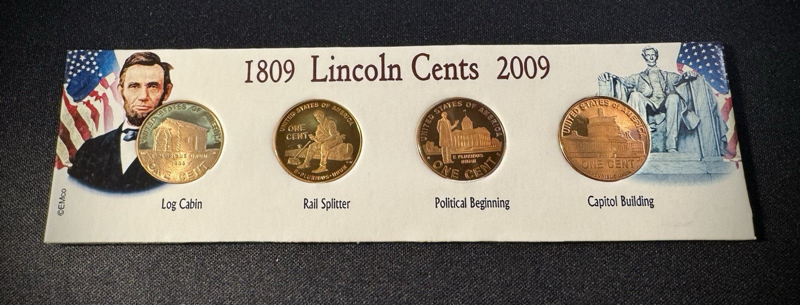 2009-S Lincoln Bicentennial Cent GEM PROOF 4 Coin Set GORGEOUS Naturally Toned2