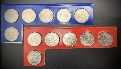 2009 P D Satin Finish Quarter DC & US Territories 12 Coins From US Mint Unc Set1