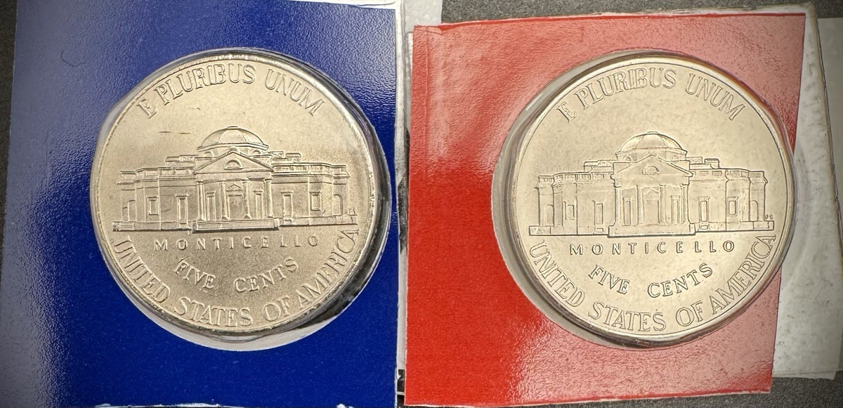 2008 P D Satin Finish Jefferson Nickel 2 Coin Lot From US Mint Uncirculated Set1