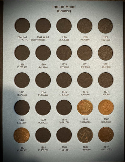 1857-1909 Flying Eagle Indian Head Cent Collection 28 Coins Starter Set Whitman3