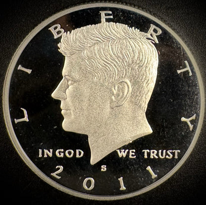 2011-S 90% SILVER GEM PROOF Kennedy Half Dollar 50C .900 Fine0