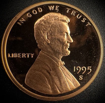 1995-S Lincoln Memorial Cent PROOF Coin Penny0