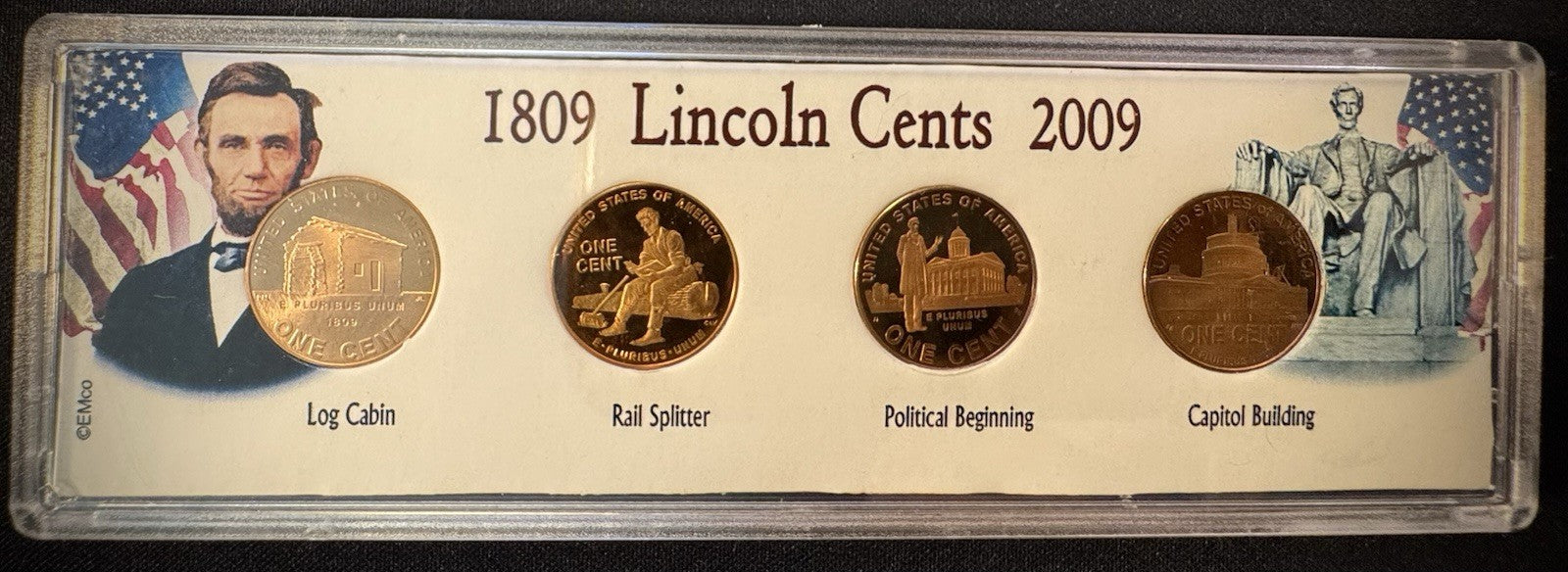 2009-S Lincoln Bicentennial Cent GEM PROOF 4 Coin Set GORGEOUS Naturally Toned0
