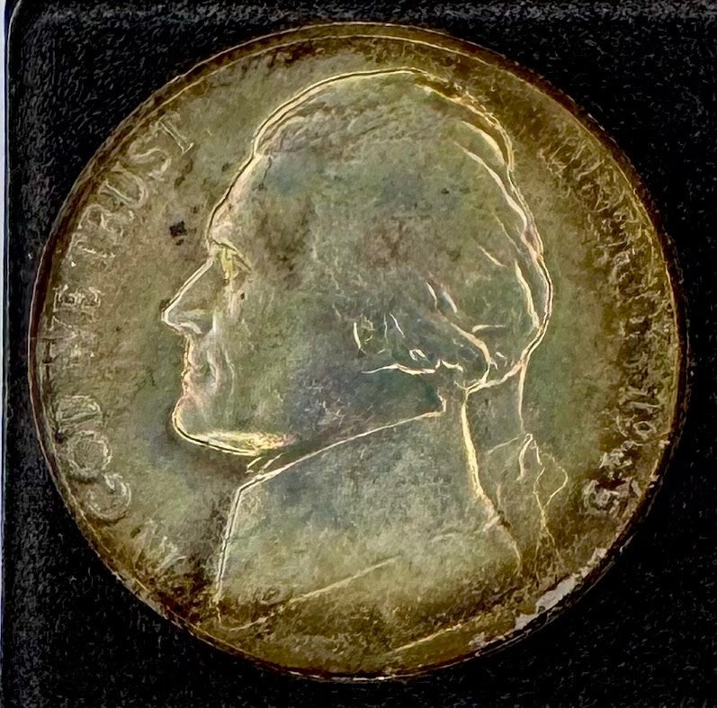 1942-1945 US Wartime Silver Nickel TONED BU Set 11 Coins Capitol Plastic Holder19