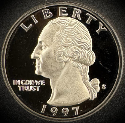 1997-S Washington Quarter PROOF Clad DEEP ULTRA CAMEO Coin0