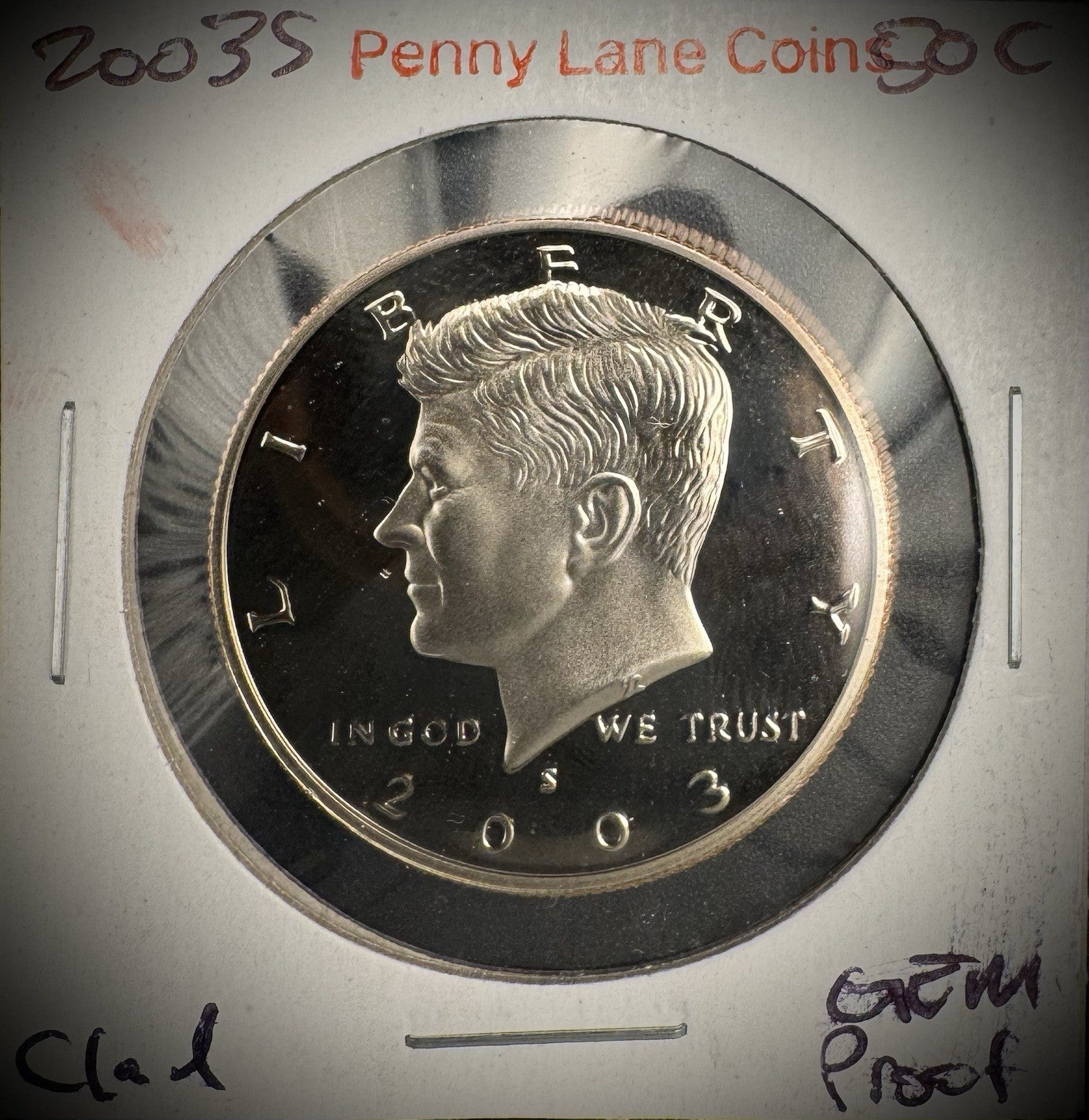 2003-S GEM PROOF Kennedy Half Dollar Clad 50C DEEP ULTRA CAMEO #32
